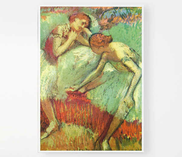 Degas Dancers In Green Print Poster Wall Art