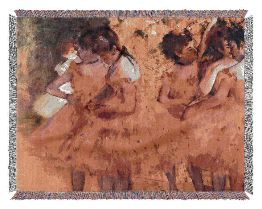 Degas Dancers In Pink Between The Scenes Woven Blanket