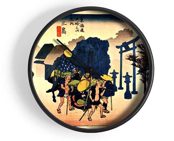 Hiroshige Dawn Mist Clock - Wallart-Direct UK