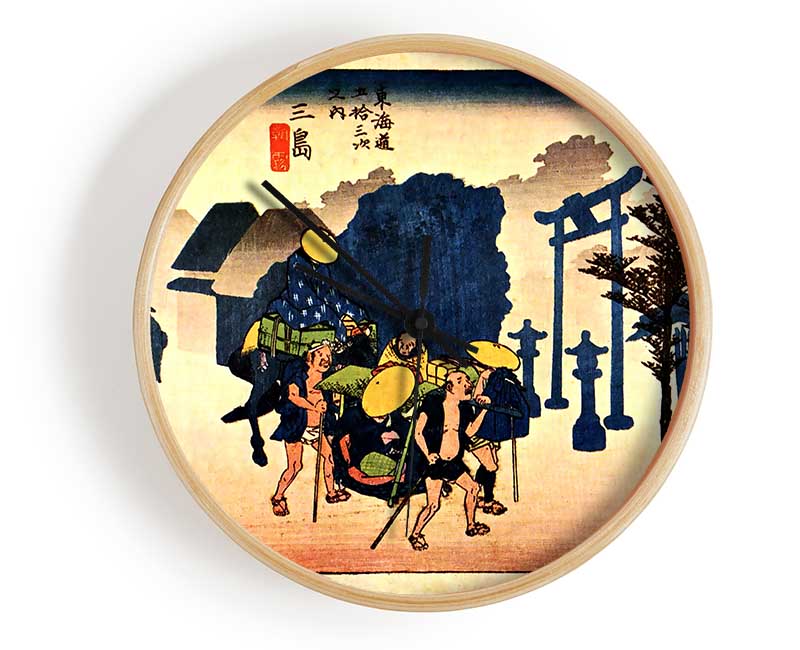 Hiroshige Dawn Mist Clock - Wallart-Direct UK