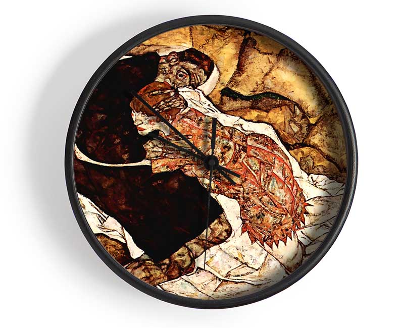 Schiele Death And The Woman Clock - Wallart-Direct UK