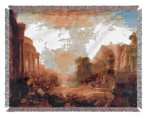 Joseph Mallord Turner Decline Of Carthagen Woven Blanket