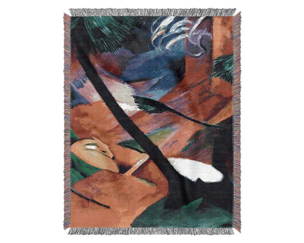 Franz Marc Deer In The Forest 2 Woven Blanket