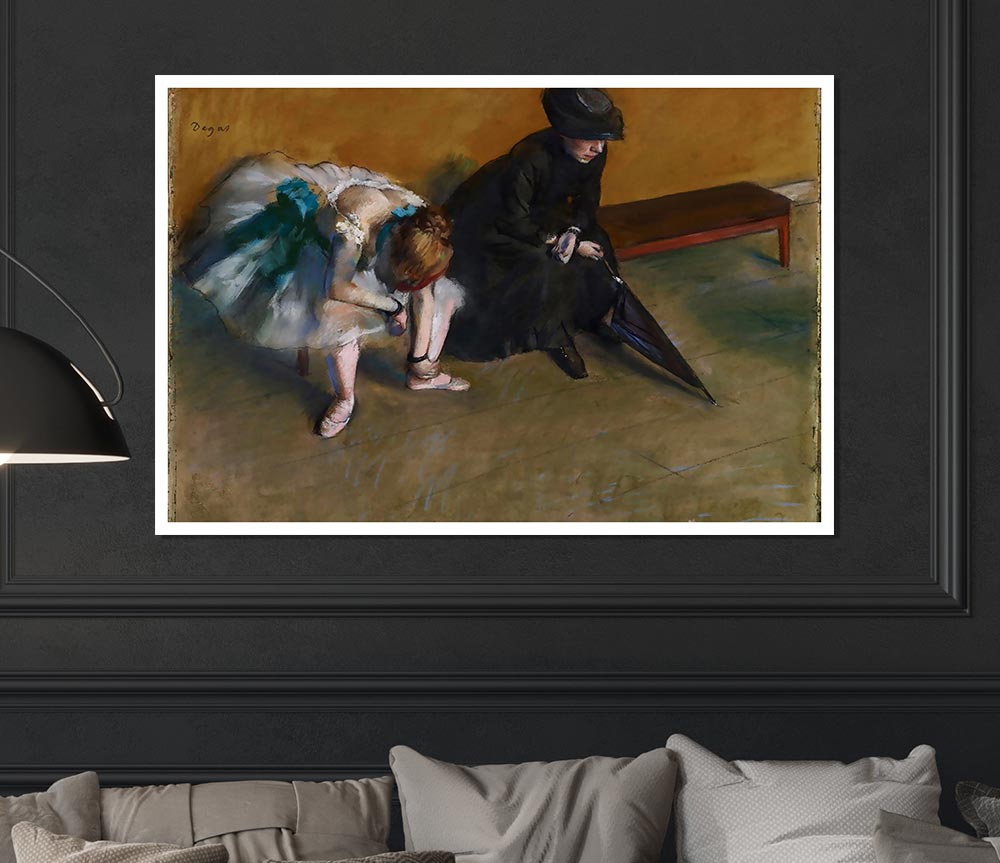 Degas Waiting Print Poster Wall Art