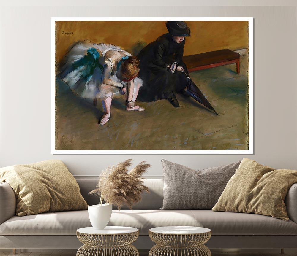 Degas Waiting Print Poster Wall Art