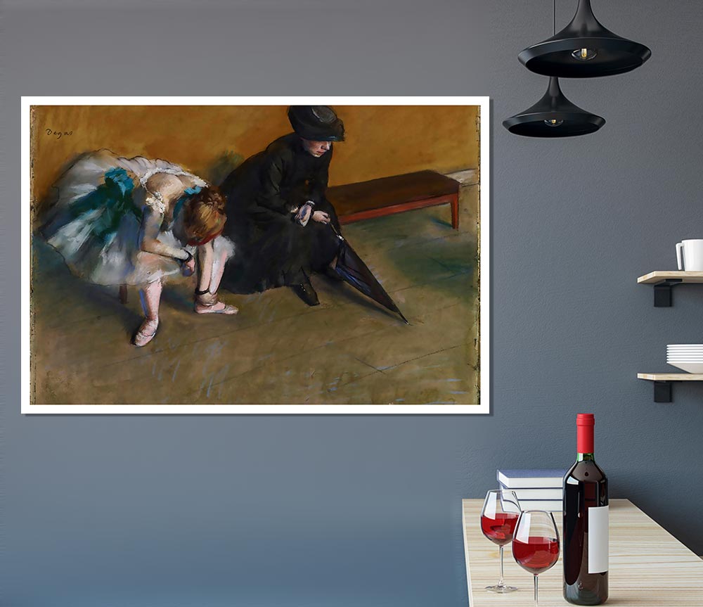 Degas Waiting Print Poster Wall Art