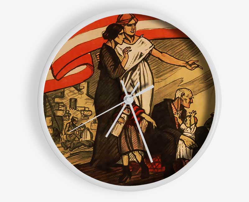 Devastated By War Clock - Wallart-Direct UK