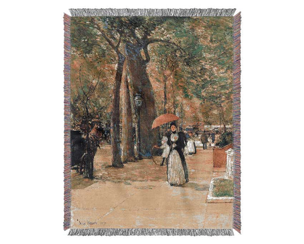 Hassam Die Fifth Avenue Beim Washington Square Woven Blanket