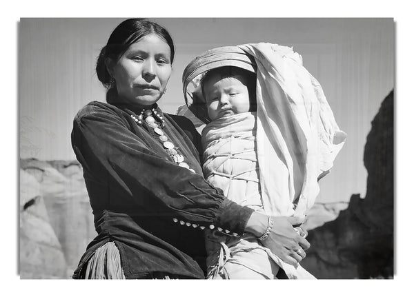 Dinee Woman And Infant, Canyon De Chelle, Arizona By Ansel Adams