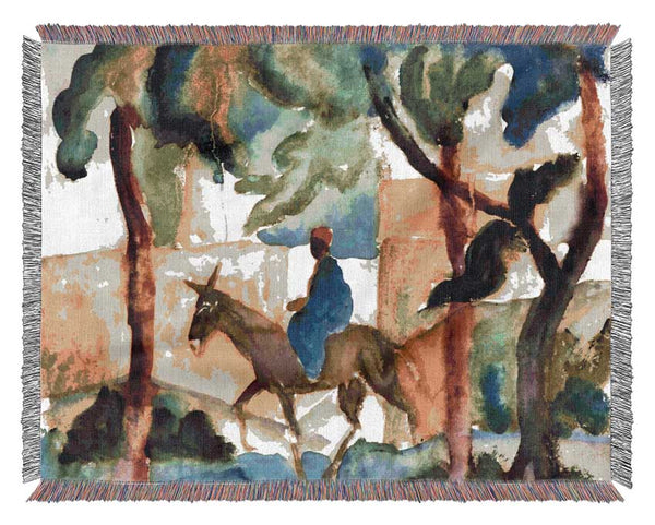 August Macke Donkey Rider Woven Blanket