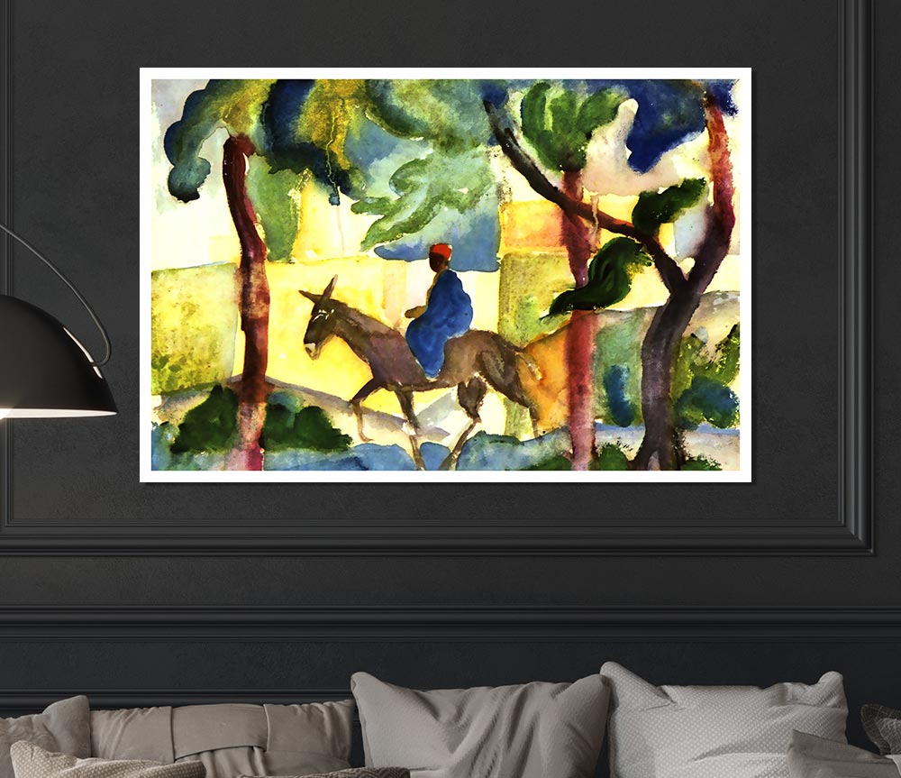 August Macke Donkey Rider Print Poster Wall Art