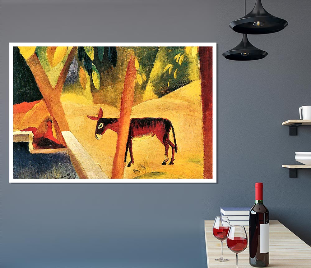 August Macke Donkeys In The Palms Print Poster Wall Art