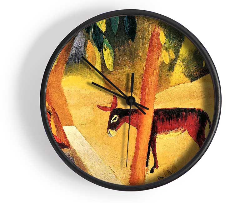 August Macke Donkeys In The Palms Clock - Wallart-Direct UK