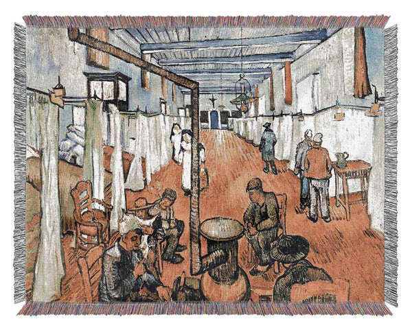 Van Gogh Dormitory In The Hospital In Arles Woven Blanket