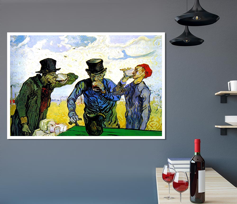 Van Gogh Drinkers Print Poster Wall Art