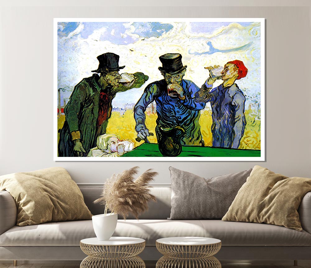 Van Gogh Drinkers Print Poster Wall Art