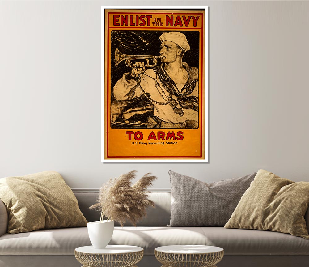 Enlist In The Navy Print Poster Wall Art