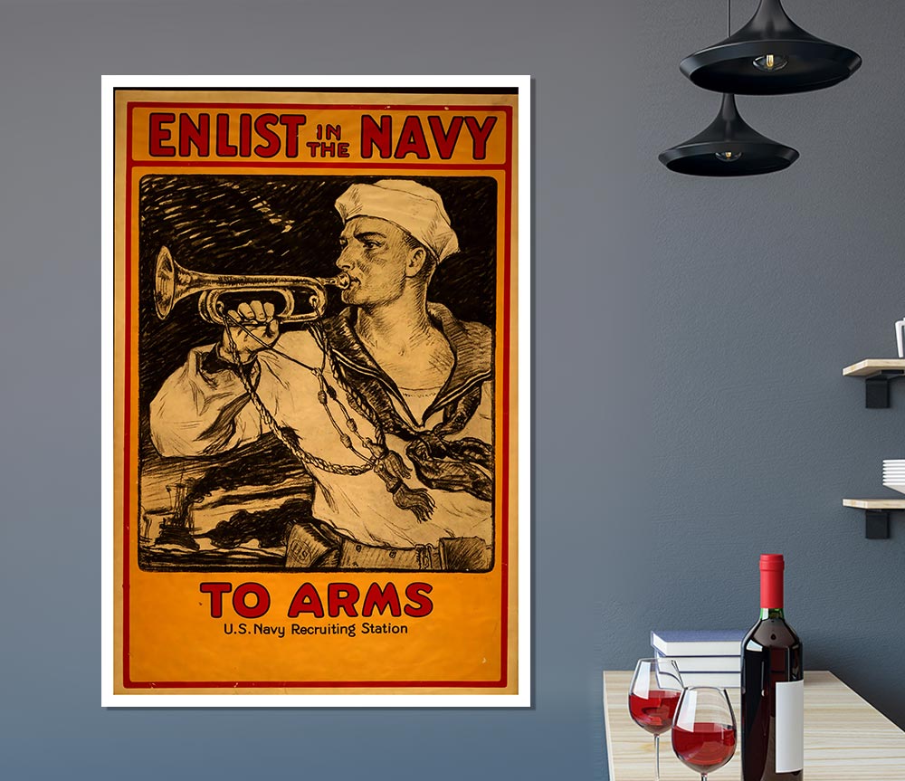 Enlist In The Navy Print Poster Wall Art