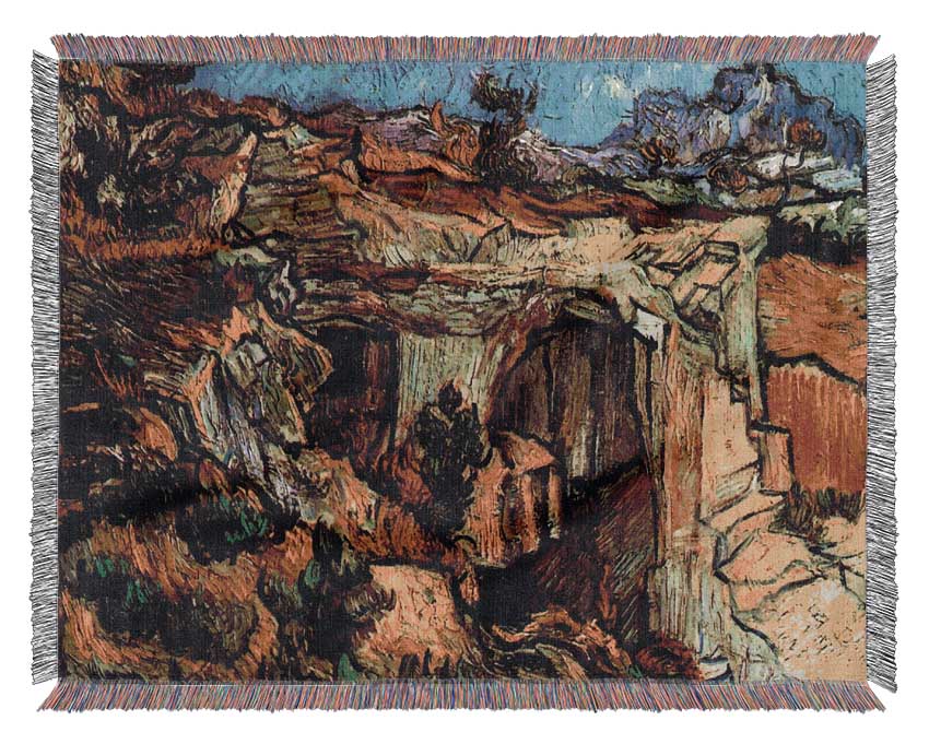 Van Gogh Entrance To A Quarry Near Saint-Remy Woven Blanket