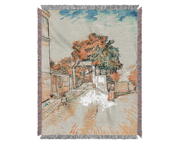 Van Gogh Entrance To The Moulin De La Galette Woven Blanket