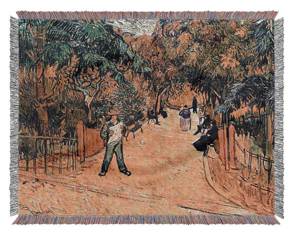 Van Gogh Entrance To The Public Park In Arles Woven Blanket