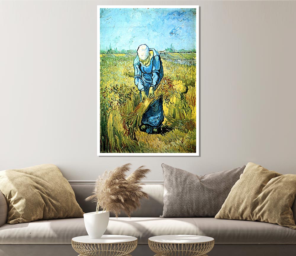 Van Gogh Farm Worker Print Poster Wall Art