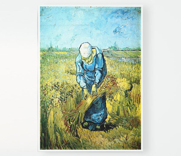 Van Gogh Farm Worker Print Poster Wall Art