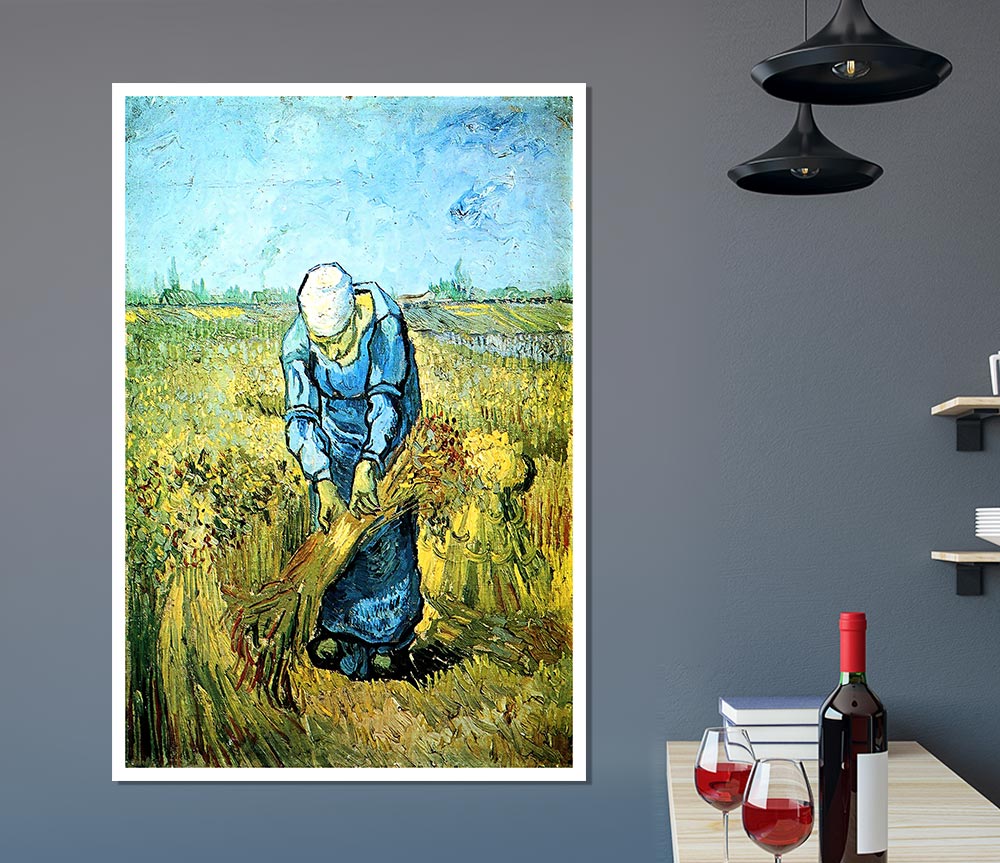 Van Gogh Farm Worker Print Poster Wall Art