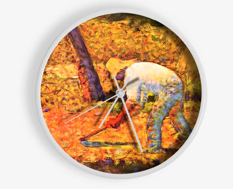 Seurat Farmer With Hoe Clock - Wallart-Direct UK