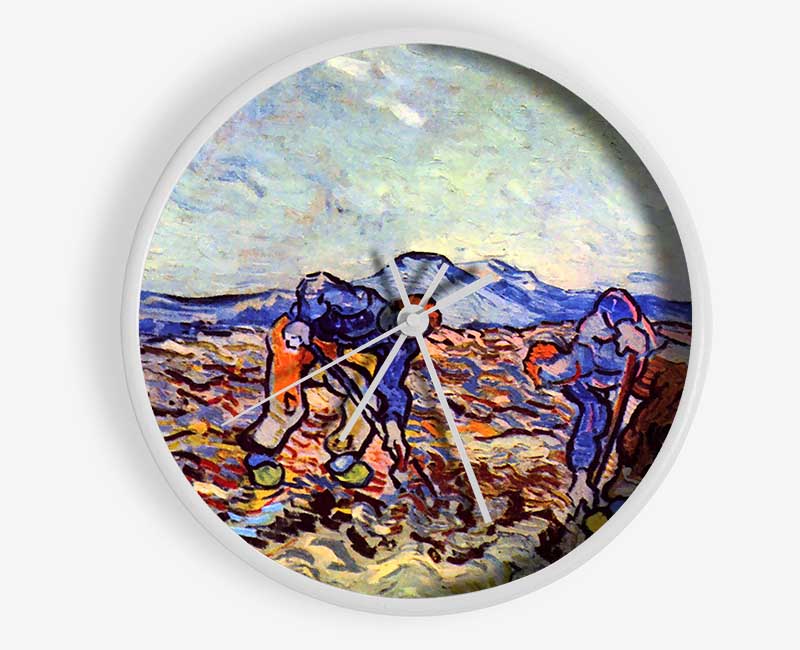 Van Gogh Farmers At Work Clock - Wallart-Direct UK