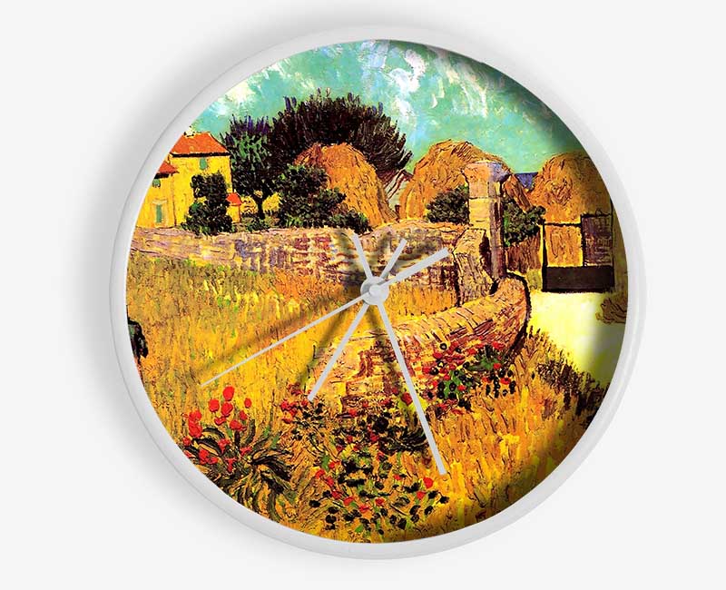 Van Gogh Farmhouse In Provence 1 Clock - Wallart-Direct UK