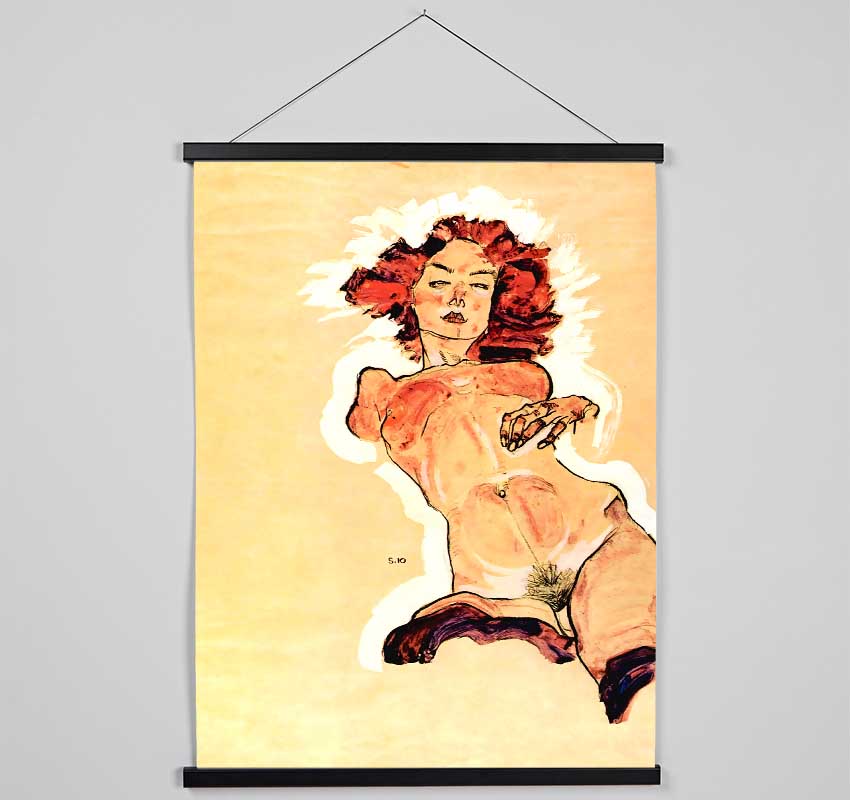 Schiele Female Act Hanging Poster - Wallart-Direct UK