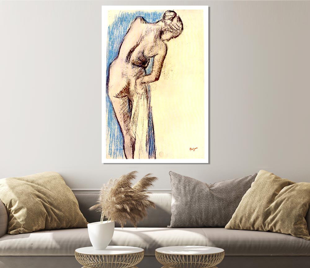 Degas Female After The Bath Print Poster Wall Art