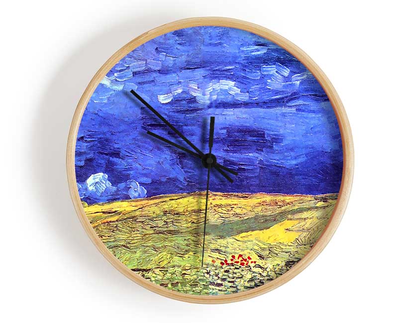 Van Gogh Field Under Storm Heaven Clock - Wallart-Direct UK