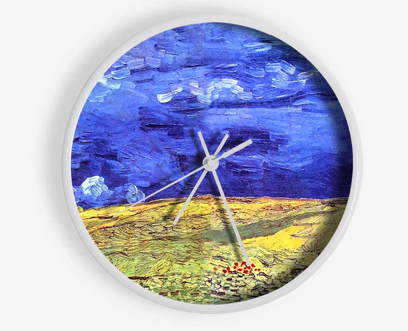 Van Gogh Field Under Storm Heaven Clock - Wallart-Direct UK