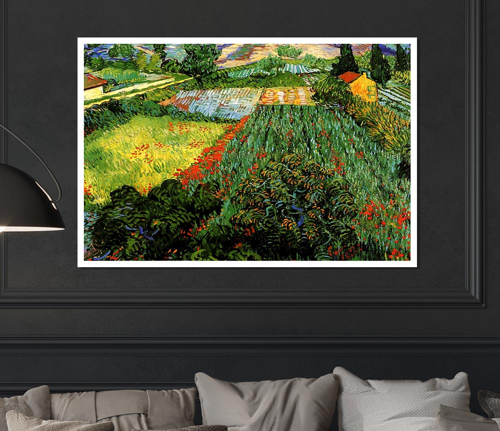 Van Gogh Field With Poppies Print Poster Wall Art