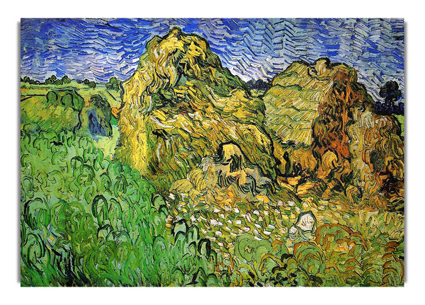 Feld mit Weizenstapeln von Van Gogh