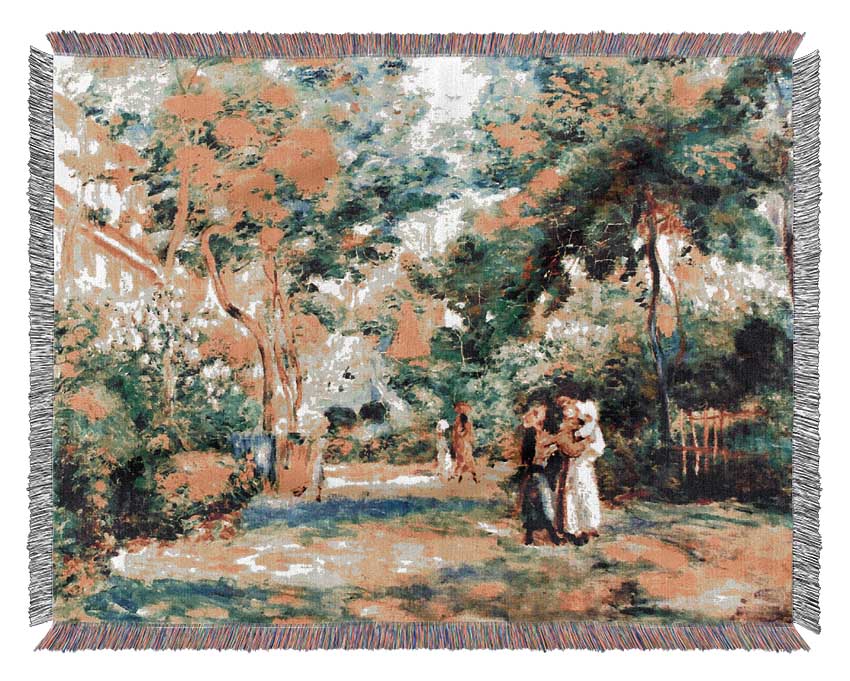 Van Gogh Figures In The Garden Woven Blanket