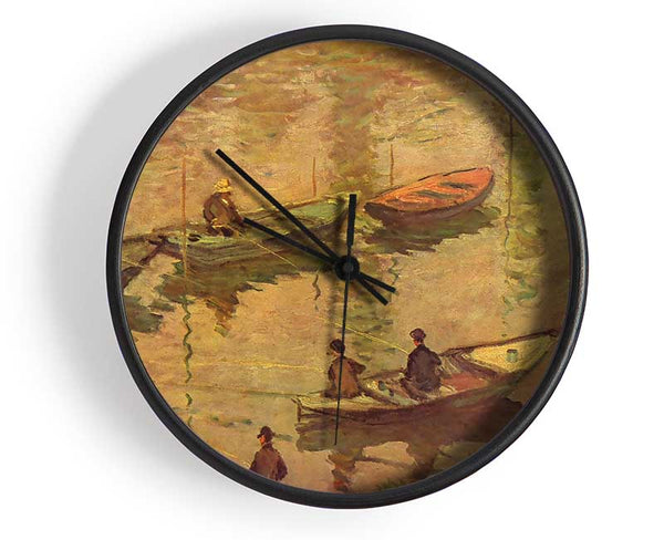 Monet Fishermen On The Seine At Poissy Clock - Wallart-Direct UK