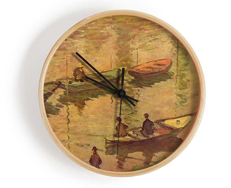 Monet Fishermen On The Seine At Poissy Clock - Wallart-Direct UK