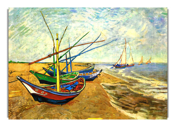 Fischerboote am Strand von Saintes Maries von Van Gogh