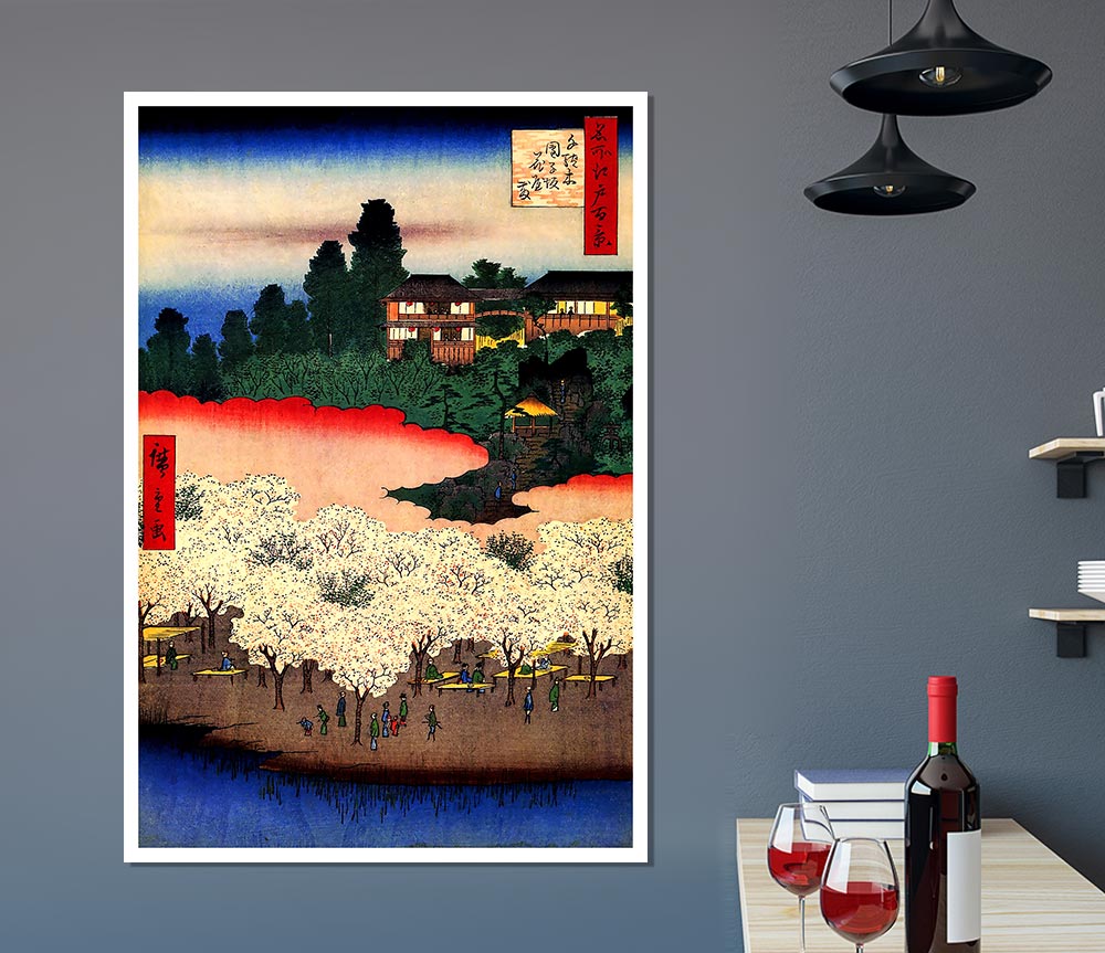 Hiroshige Flower Pavillion Print Poster Wall Art