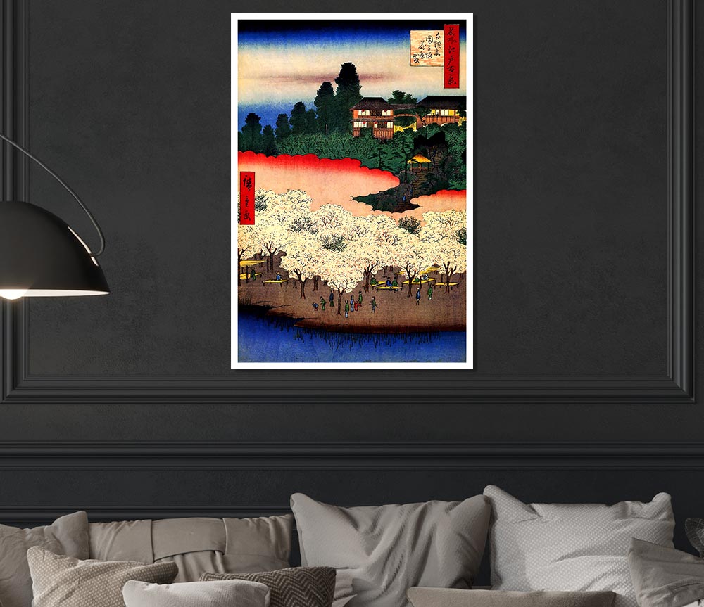 Hiroshige Flower Pavillion Print Poster Wall Art