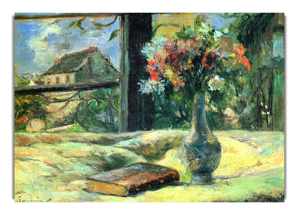 Blumenvase im Fenster von Gauguin