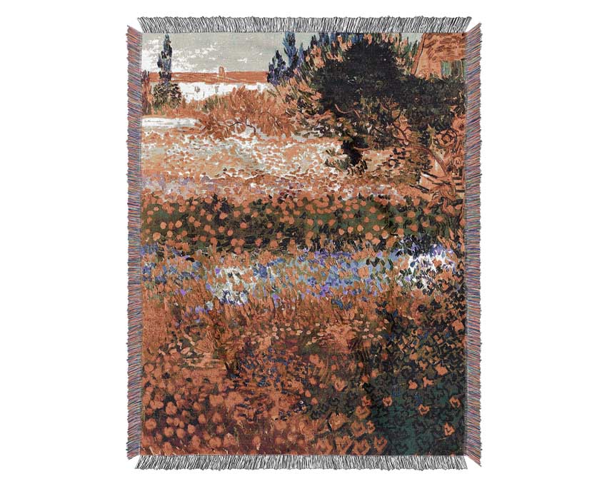 Van Gogh Flowering Garden Woven Blanket