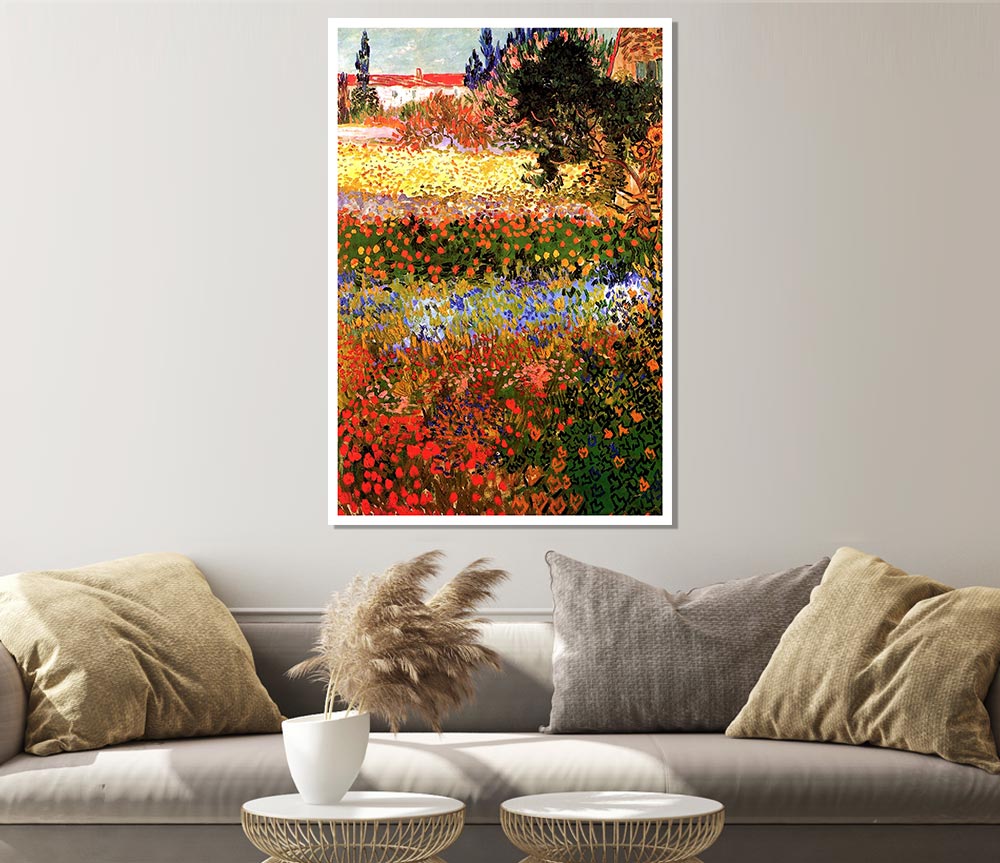 Van Gogh Flowering Garden Print Poster Wall Art