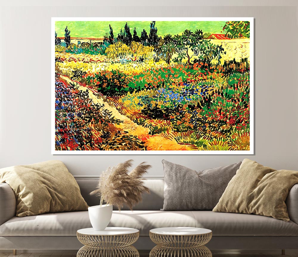 Van Gogh Flowering Garden With Path Print Poster Wall Art