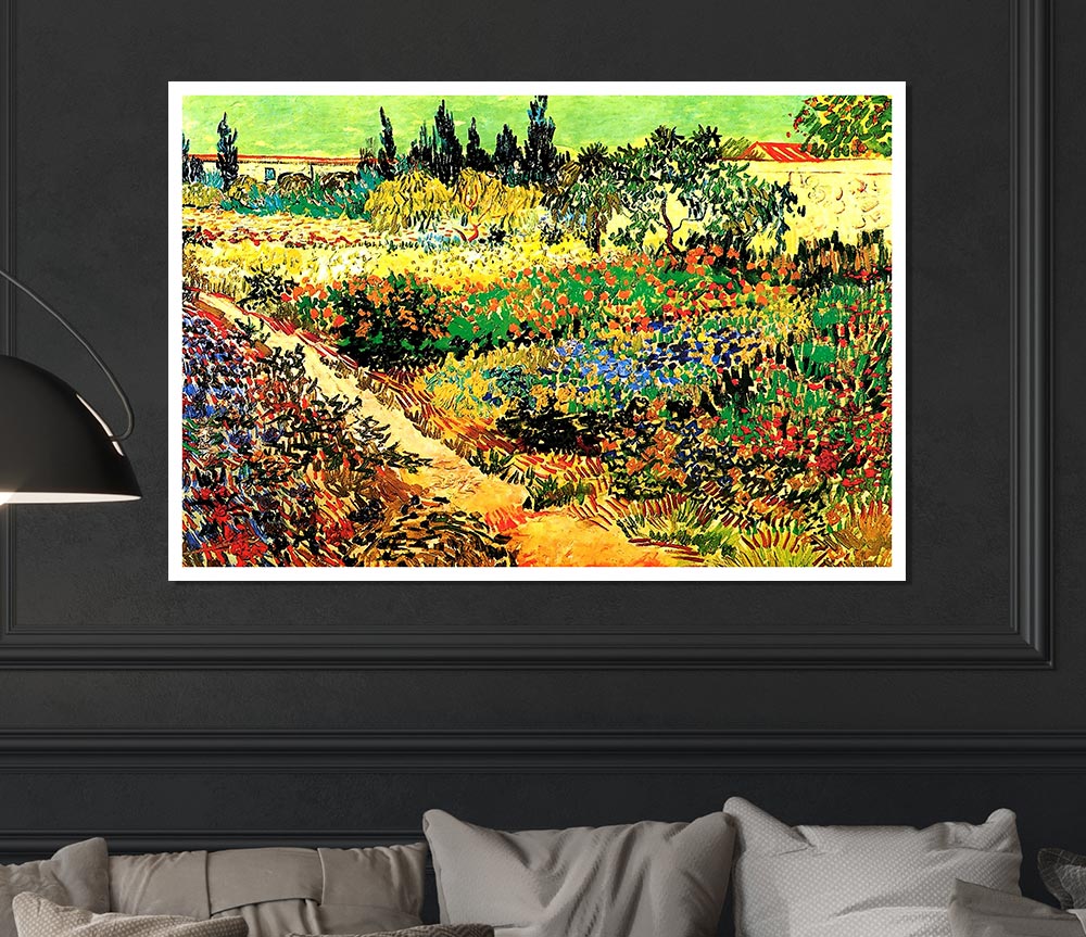 Van Gogh Flowering Garden With Path Print Poster Wall Art