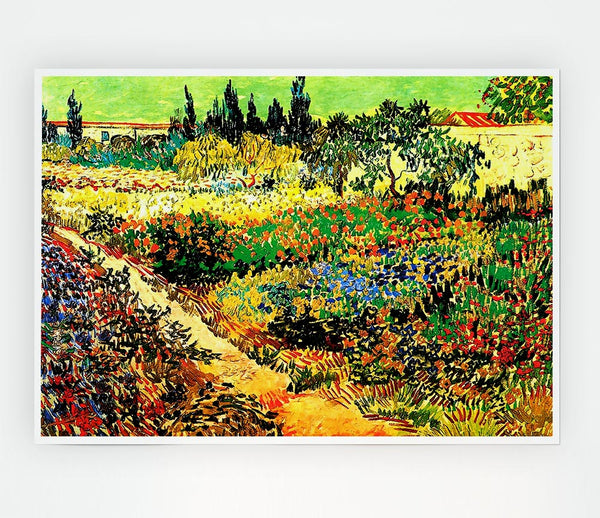 Van Gogh Flowering Garden With Path Print Poster Wall Art