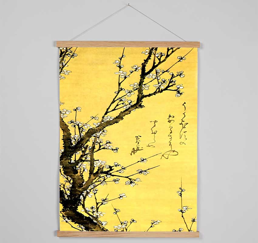 Hokusai Flowering Plum Hanging Poster - Wallart-Direct UK